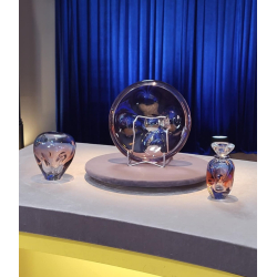 Komplet szkła ozdobnego wazon świecznik misa proj. Vladimir Mika dla Huty Szkła Moser seria Rainbow Nr o144