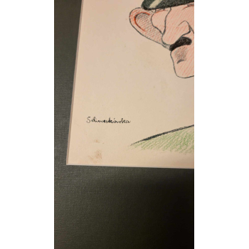 Litografia Karykatura 1915-16r Zygmunt Zieliński autor Henryk Hertz Barwiński Nr m195